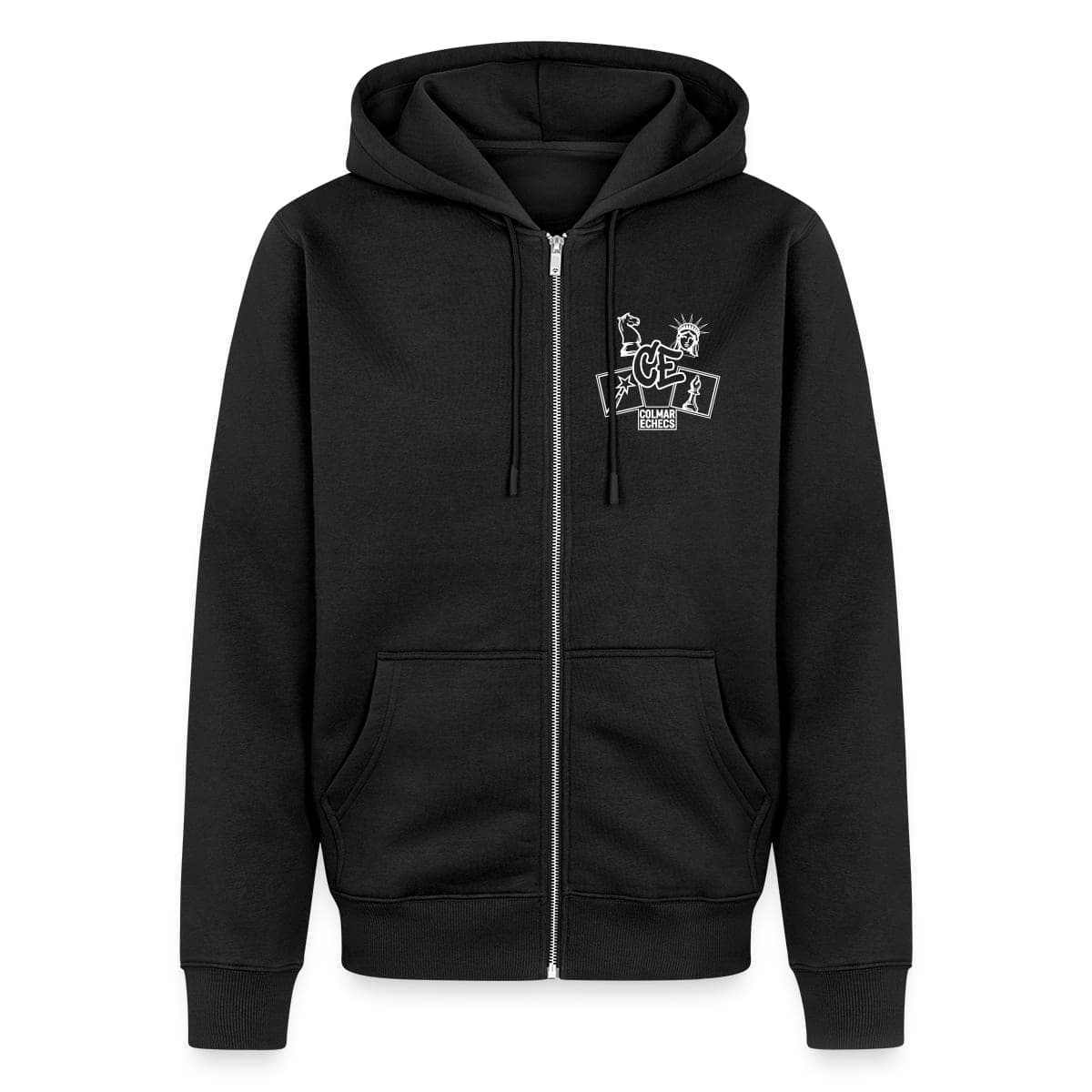 Veste à capuche bio Premium Unisexe — noir — Devant